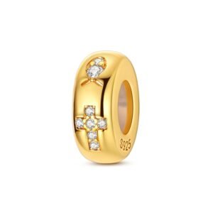 925 Sterling Silver Jesus Fish Cross Positioning Bead