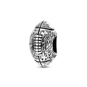 925 Sterling Silver Realistic Rugby Charm