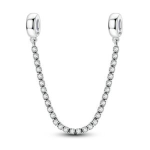 925 Sterling Silver Tennis Chain Plug-in Safety Chain
