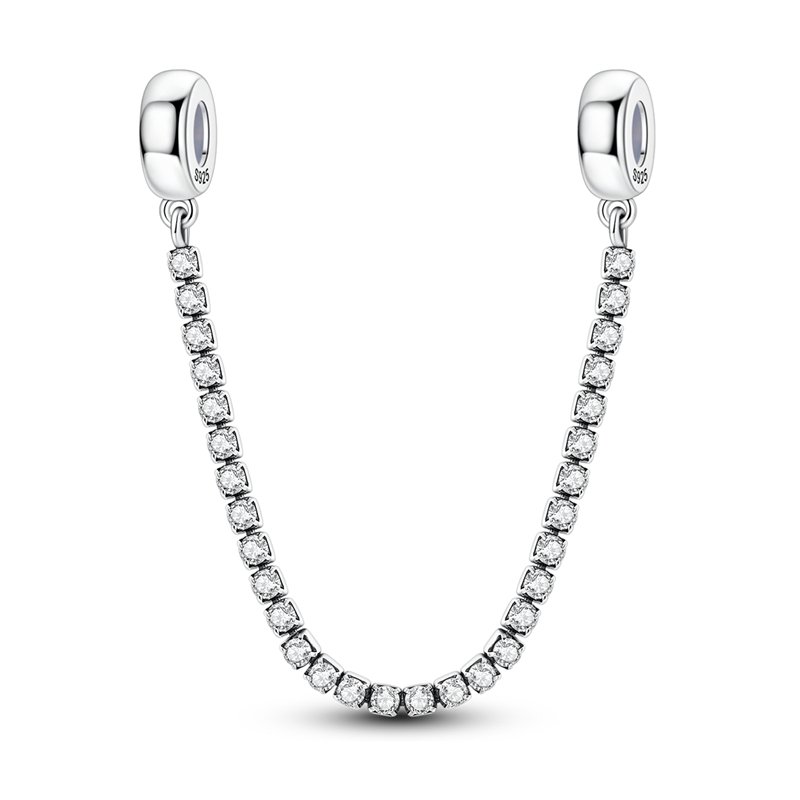 925 Sterling Silver Tennis Chain Plug-in Safety Chain