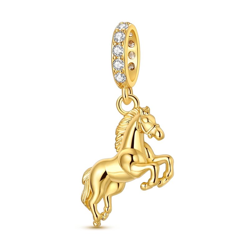 925 Sterling Silver Gold Realistic Horse Charms