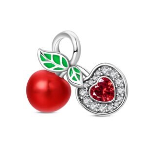 New 925 Sterling Silver Cherry Charms Beaded