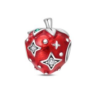 New 925 Sterling Silver Starlight Strawberry Charms Beads