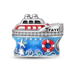 New 925 Sterling Silver Ship Charms Beaded