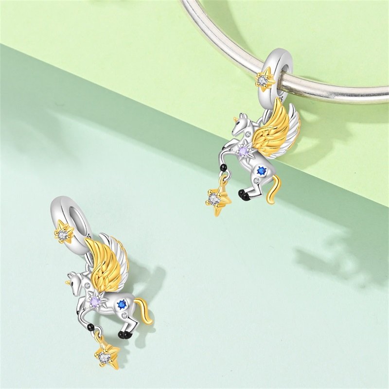 New 925 Sterling Silver Dream Unicorn Charms Beaded - Image 3