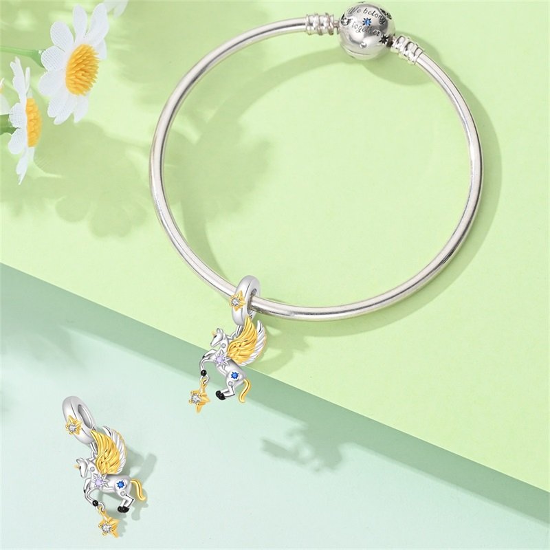 New 925 Sterling Silver Dream Unicorn Charms Beaded - Image 4